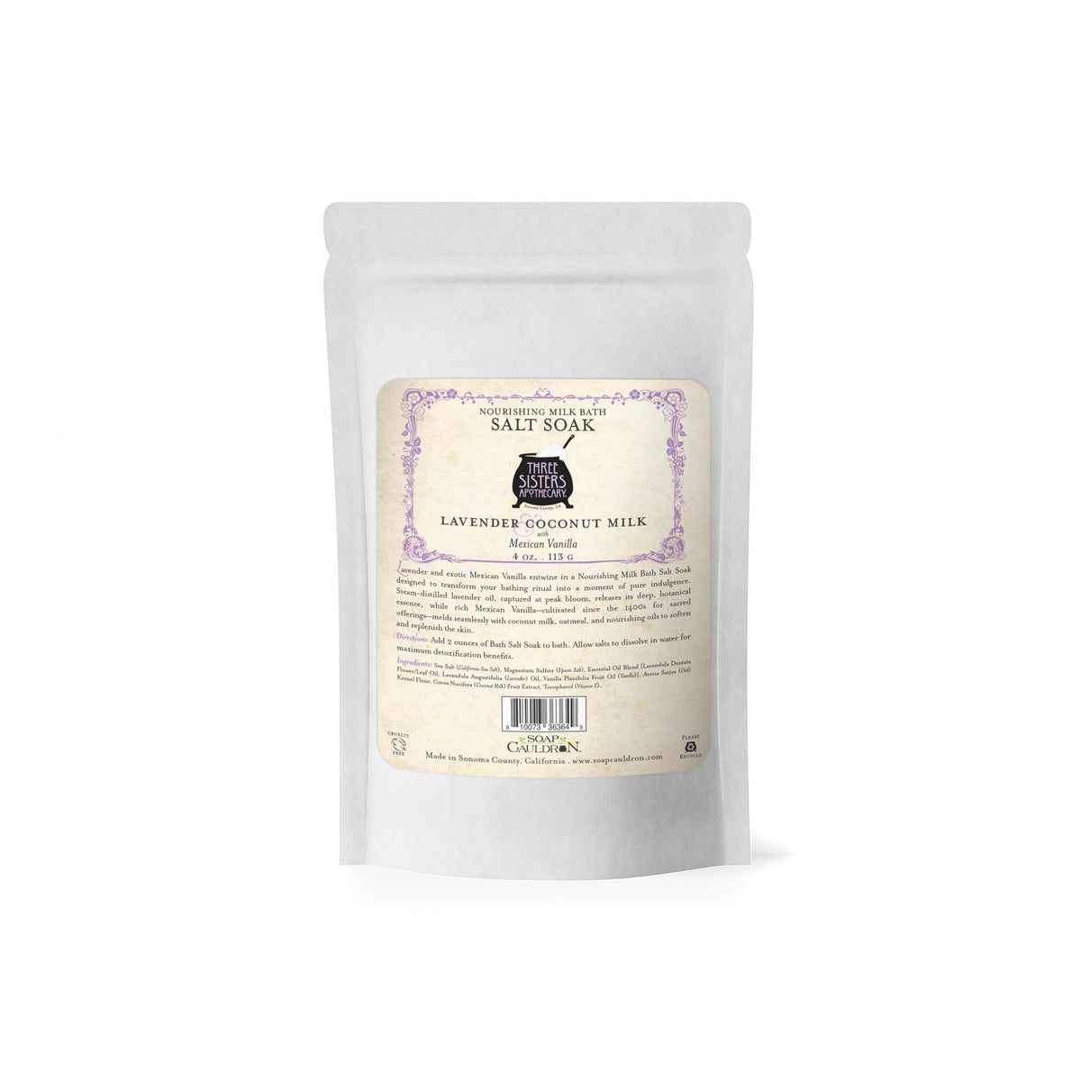 Soap Cauldron - Bath Salt Soak Lavender & Mexican Vanilla: 20 oz.