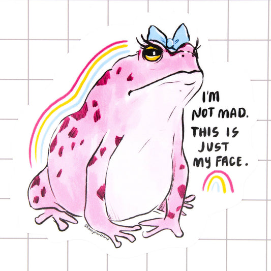 Amy Hartelust Art and Illustration - Just My Face Vinyl Sticker (I’m Not Mad)