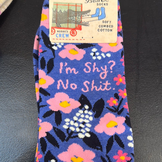 Blue Q I’m shy? No shit. Woman’s crew socks