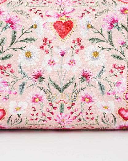 Fable England - Floral Heart Pink Pouch