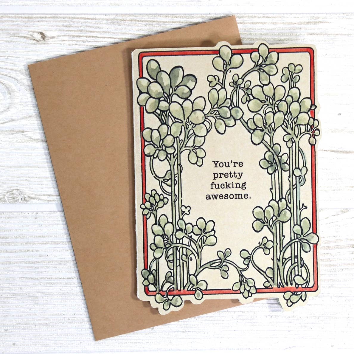 Bad Betty Greeting Co. - You're Pretty Fucking Awesome - Vintage Style Card