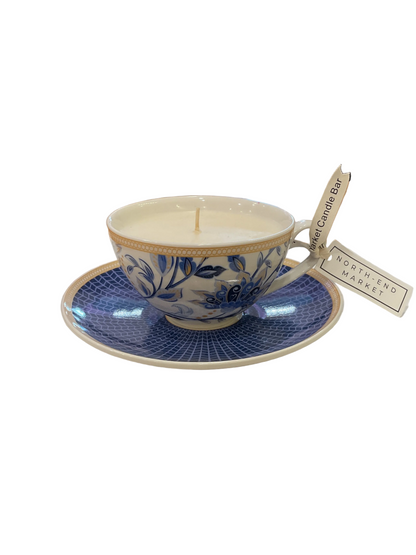 North-End Market- Signature- Tea Cup & Plate Candle