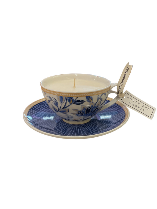 North-End Market- Signature- Tea Cup & Plate Candle