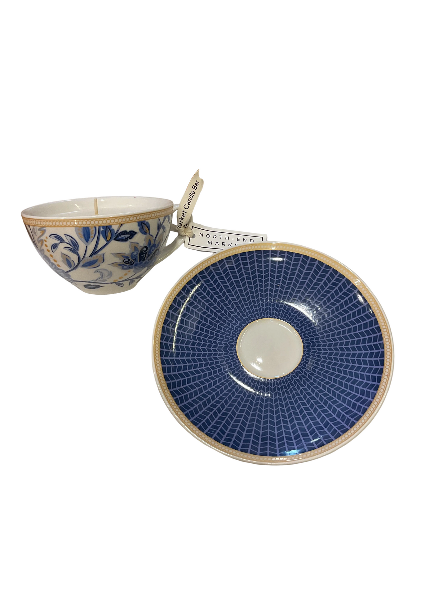 North-End Market- Signature- Tea Cup & Plate Candle