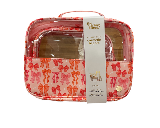 Darling Effect- Set of Two Clear Bow Bags