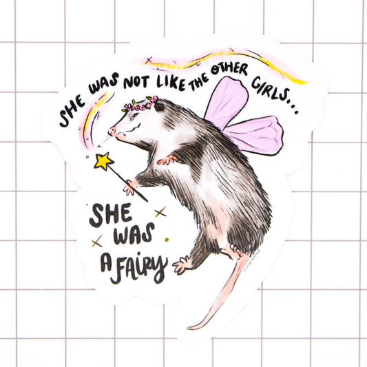 Amy Hartelust Art and Illustration - Fairy Possum Vinyl Sticker