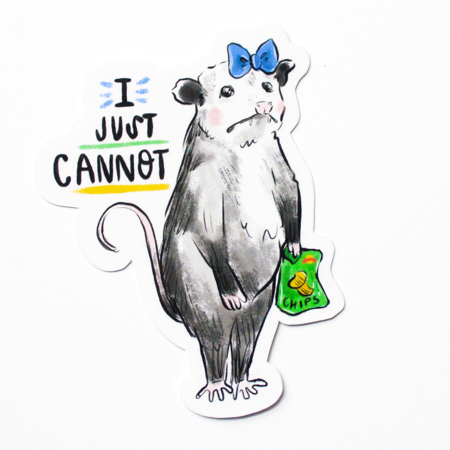 Amy Hartelust Art and Illustration - I Just Cannot Possum Vinyl Sticker