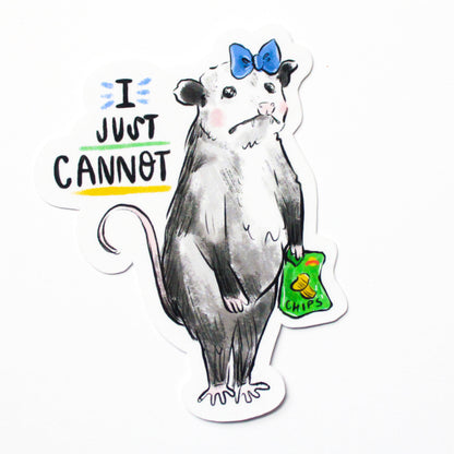 Amy Hartelust Art and Illustration - I Just Cannot Possum Vinyl Sticker