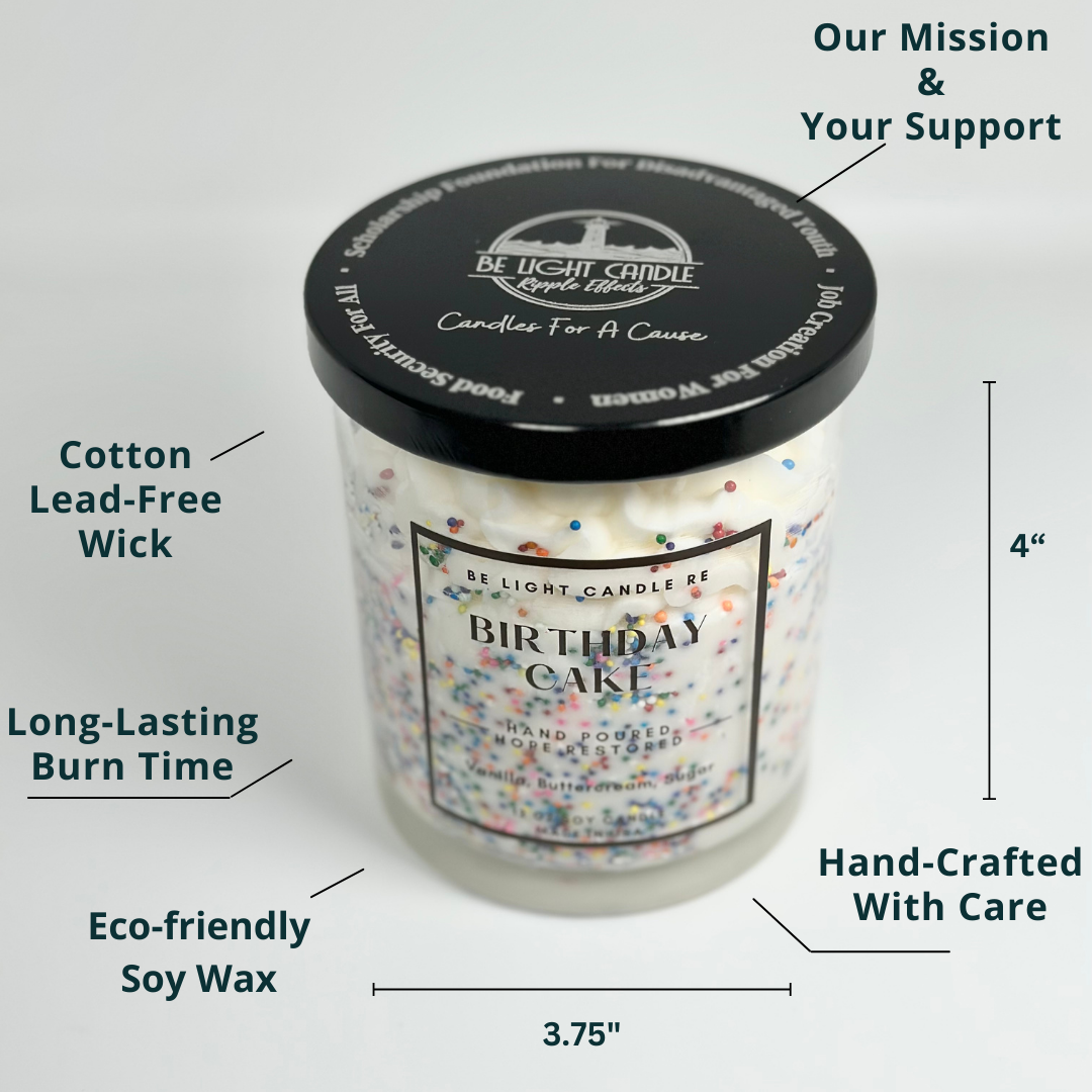 Be Light Candle RE - Birthday Cake, Scented Soy Candle | Most Loved Gift | Friend