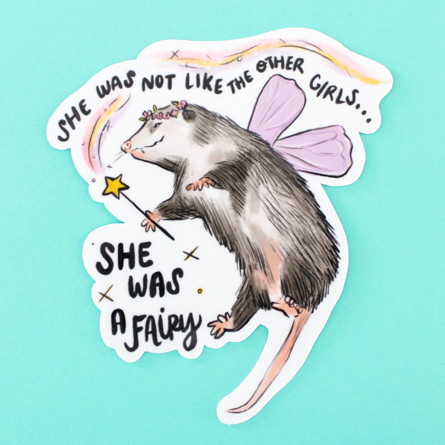 Amy Hartelust Art and Illustration - Fairy Possum Vinyl Sticker