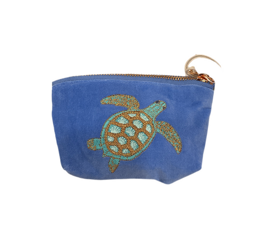 Elizabeth Scarlett- Swimming Turtle Coin Purse - Caribbean Blue