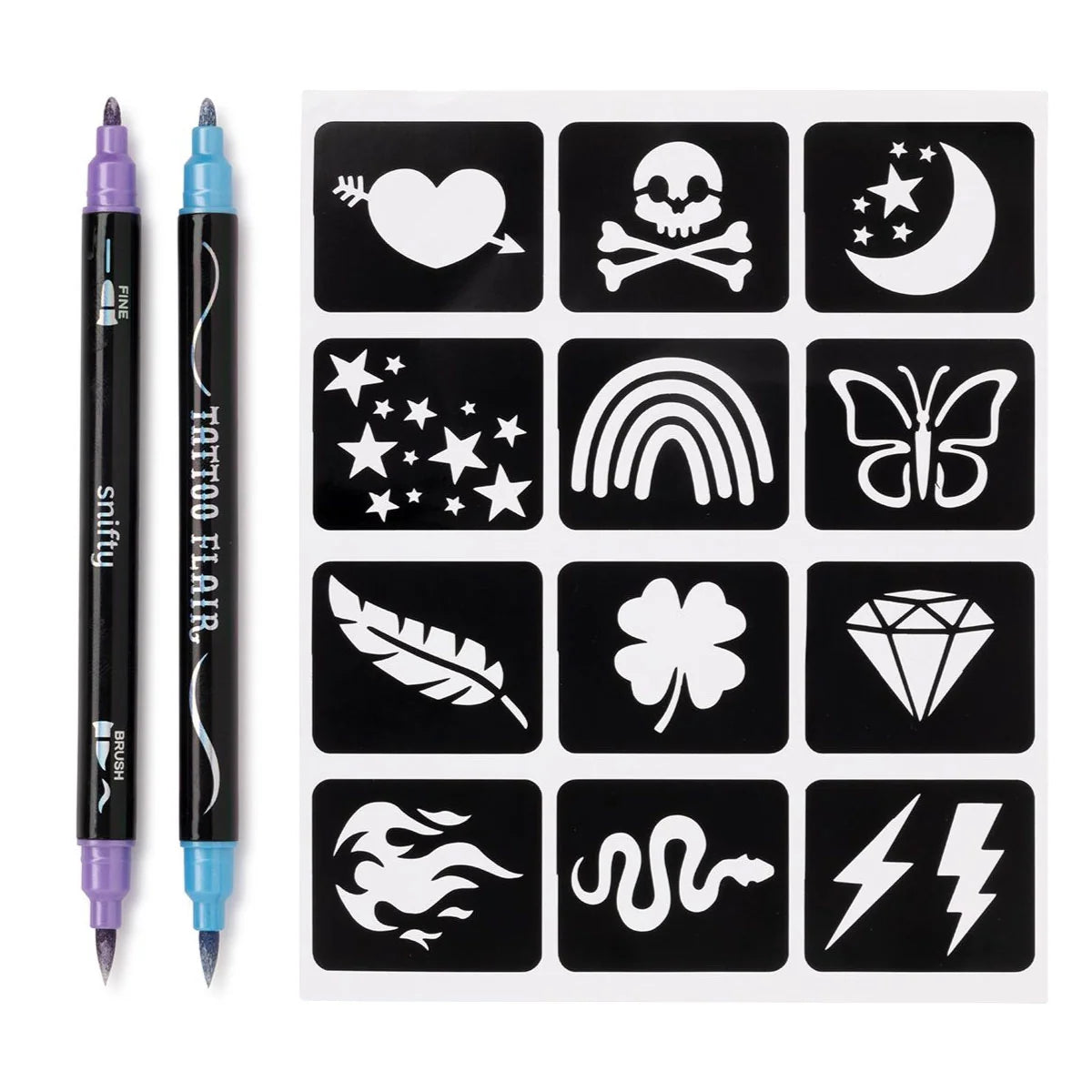 Snifty - Metallic Tattoo Flair - Markers and Stencils