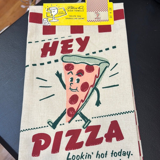 Blue Q hey pizza dish towel