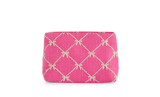 Shiraleah - Tinsel Bow Zip Pouch - Pink