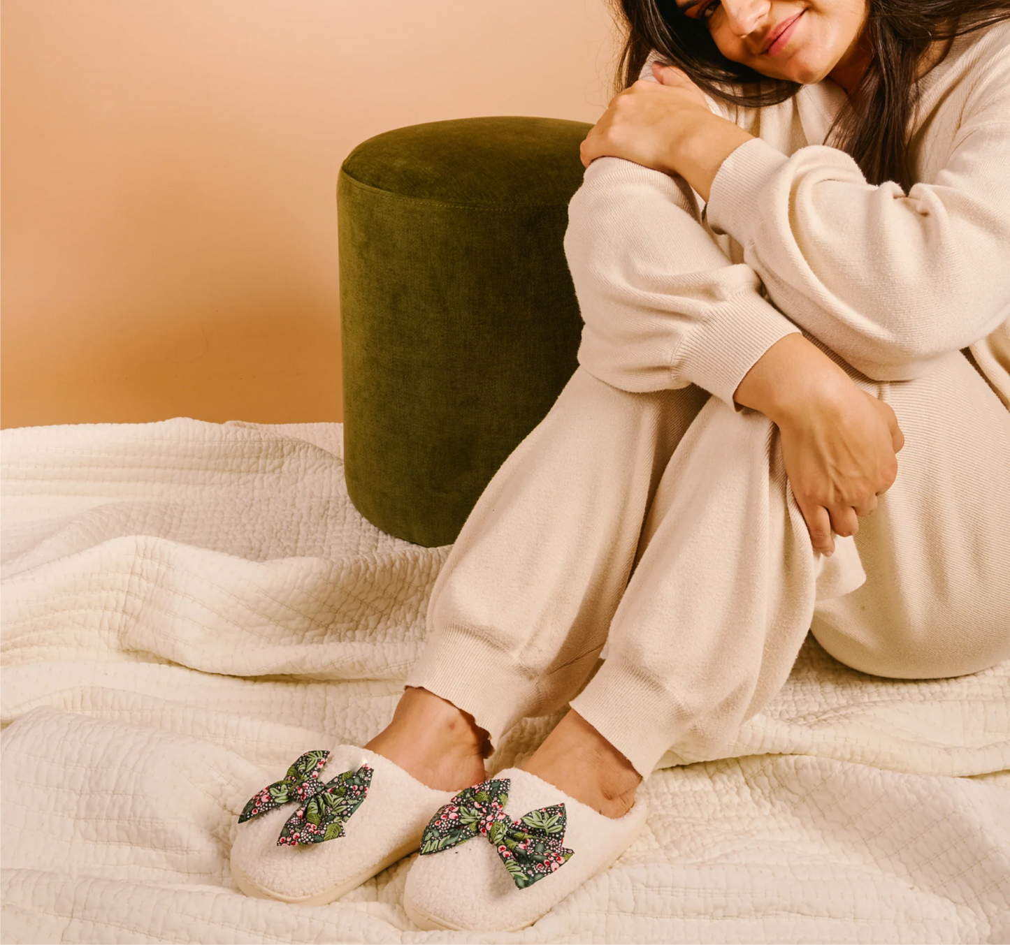 The Darling Effect - Betty Bow Slippers - JOLLY SPRIG - M/L