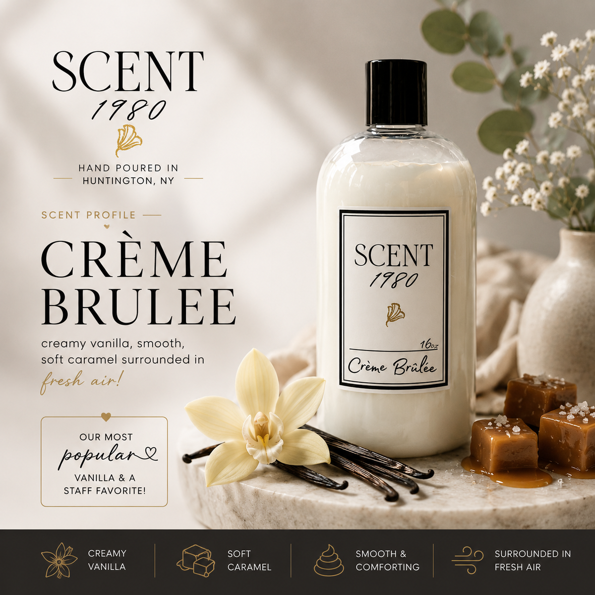 Crème Brûlée Hydrasilk Moisturizing Lotion | Vanilla & Caramel Lightweight Body Lotion