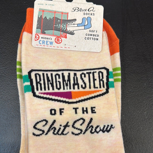 Blue Q Ringmaster of the shit show woman’s crewsocks