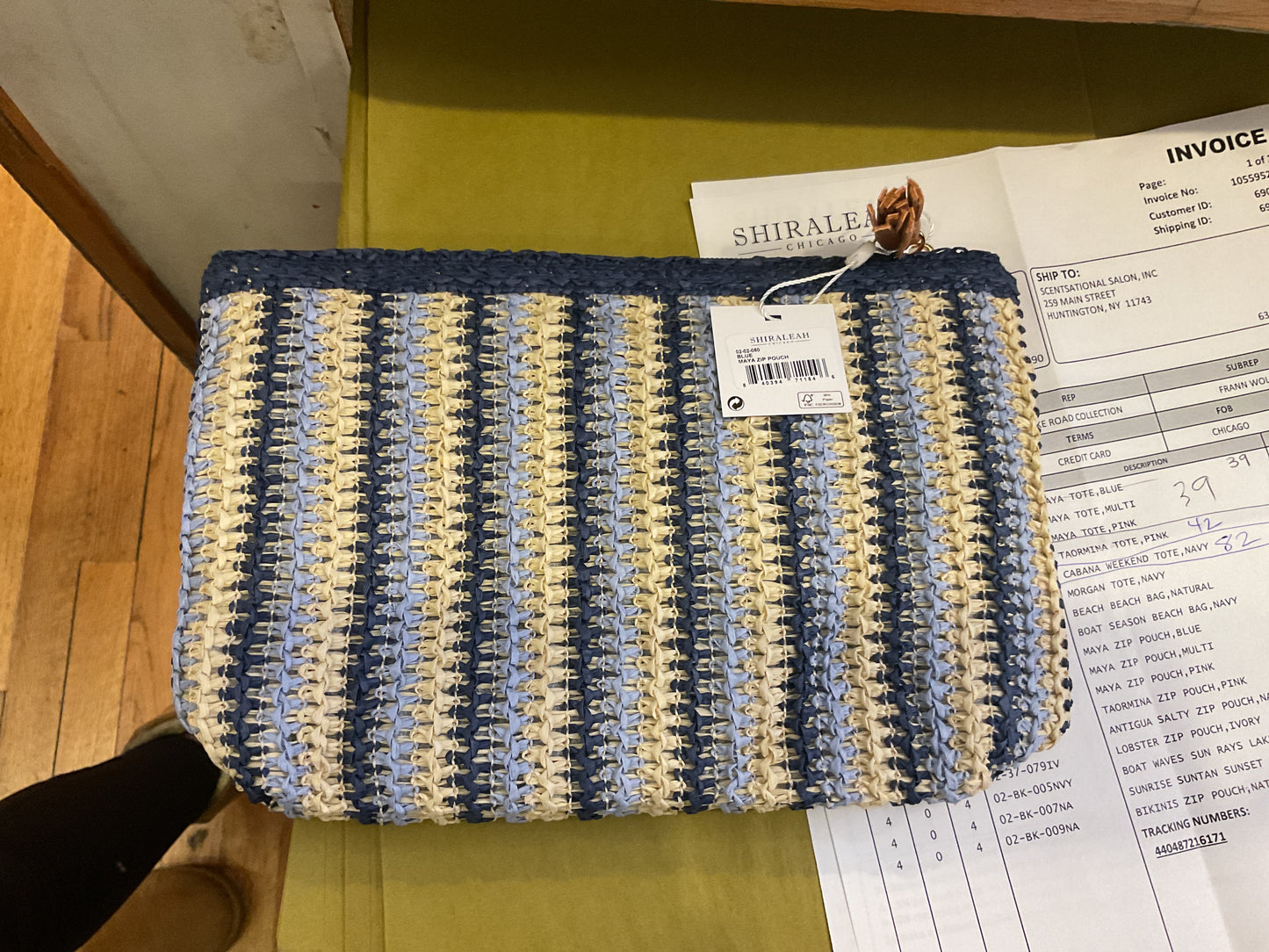 Shiraleah maya zip pouch blue