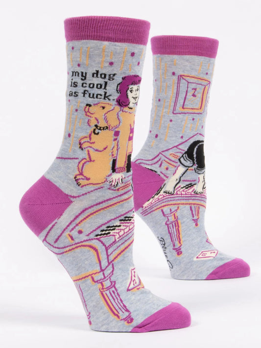 Blue Q - MY DOG IS COOL AS FUCK Crew Socks
