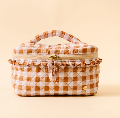 The Darling Effect - Glam & Go Quilted Cosmetic Bag - MAPLE GINGHAM