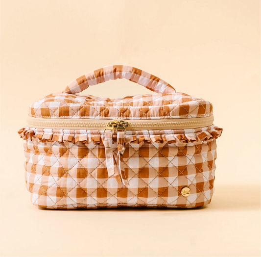The Darling Effect - Glam & Go Quilted Cosmetic Bag - MAPLE GINGHAM