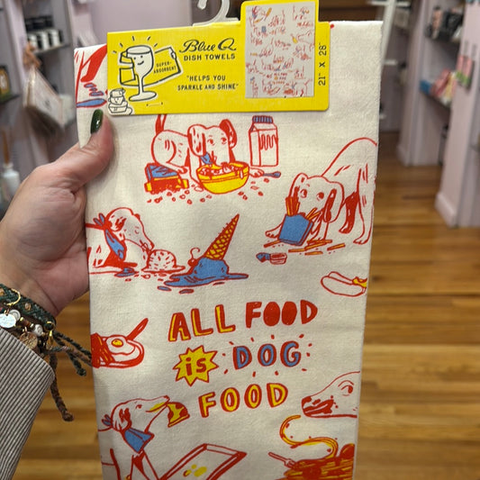 Blue Q all food is dog food dish towel