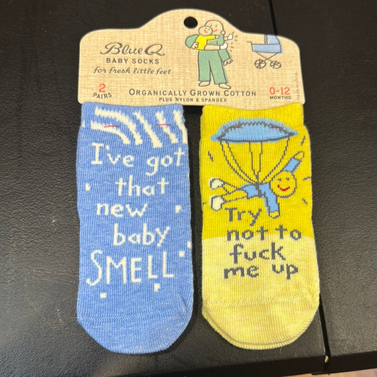 Blue Q new baby smell baby socks