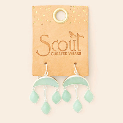 Scout- Stone Crescent Drop Earring- Amazonite/ Silver