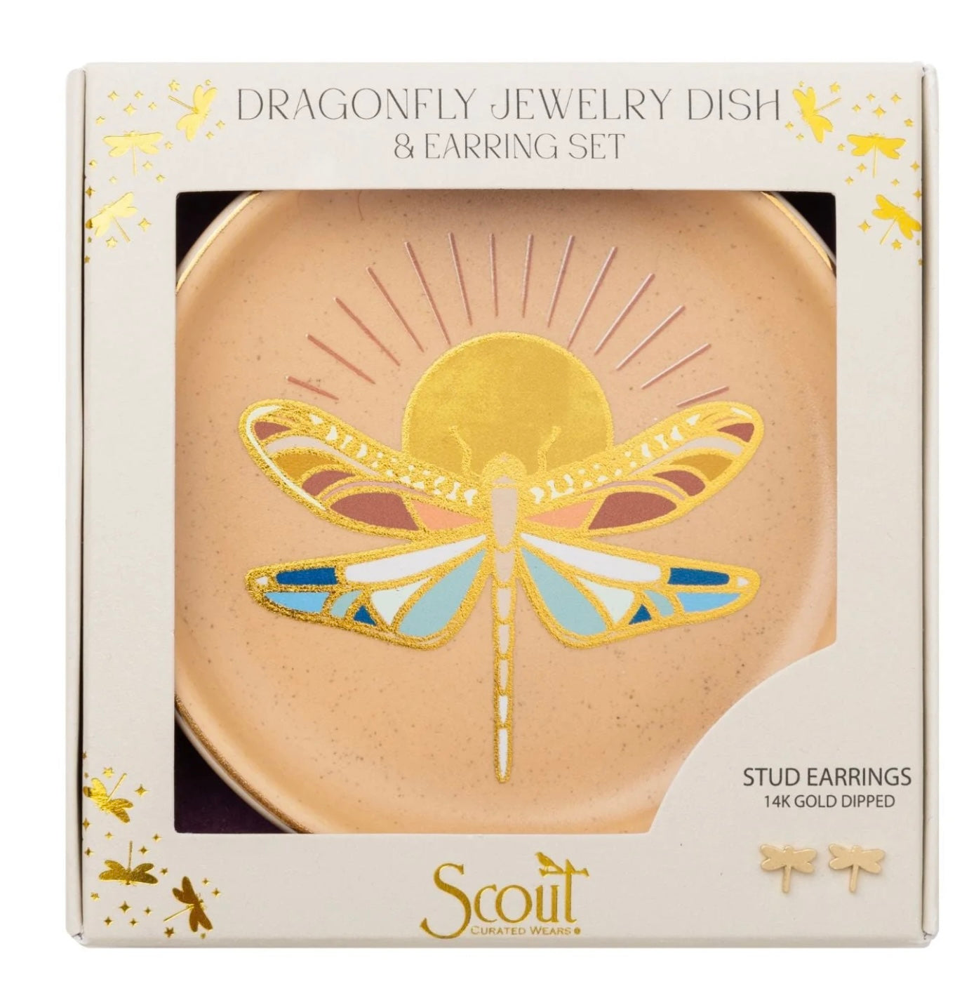 Scout- Jewelry Dish & Stud Earring Set- Dragonfly