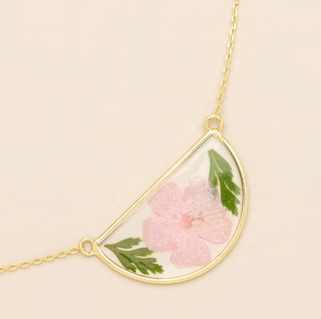 Scout- Pressed Flower Necklace- Cherry Blossom