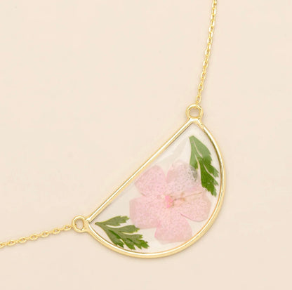 Scout- Pressed Flower Necklace- Cherry Blossom