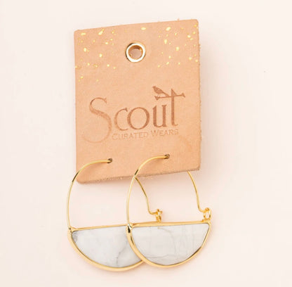 Scout- Stone Prism Hoop Earring- Opalite / Gold