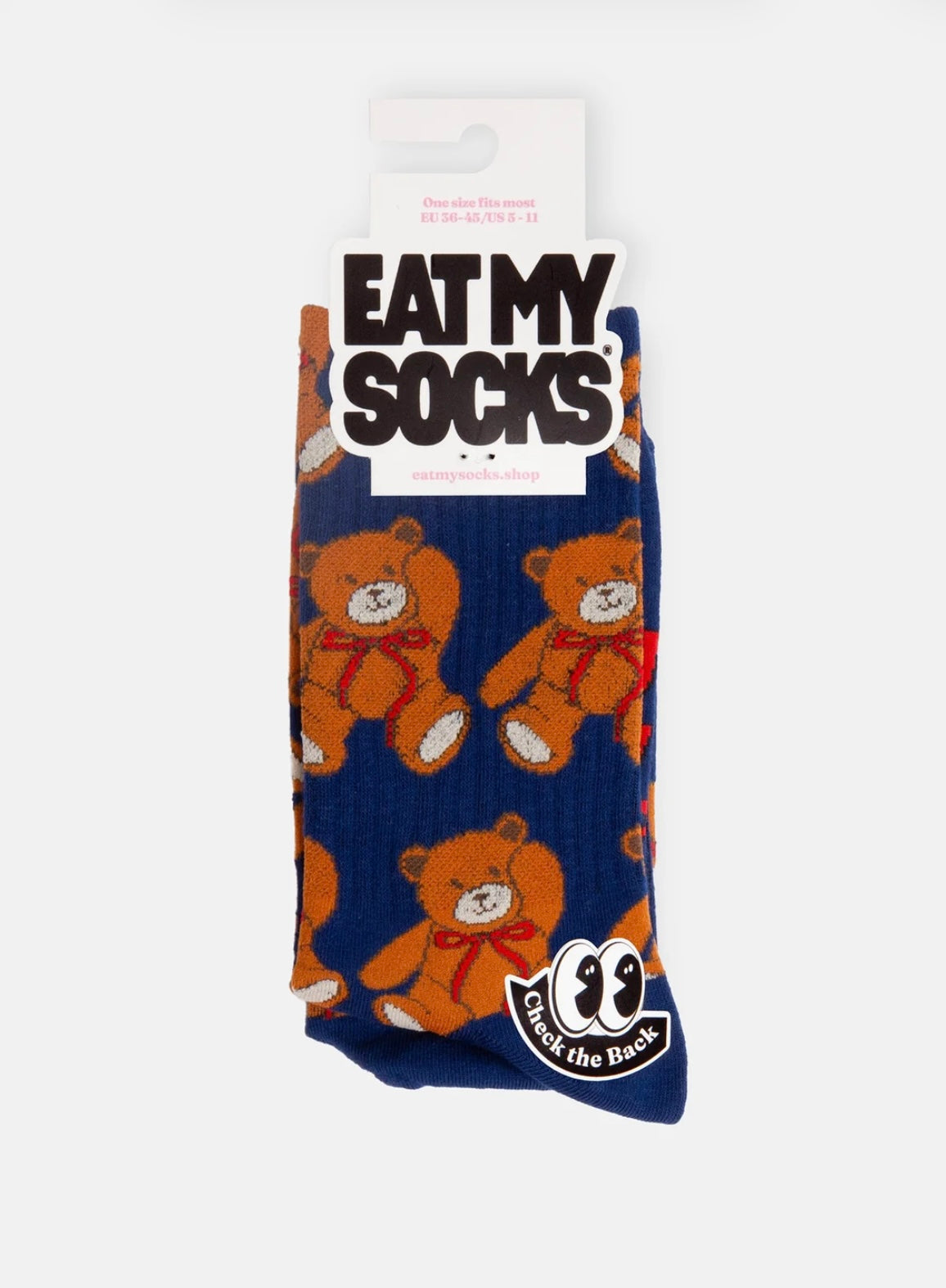 Eat My Socks- Adult Flat Sport Socks- Teddy Bear