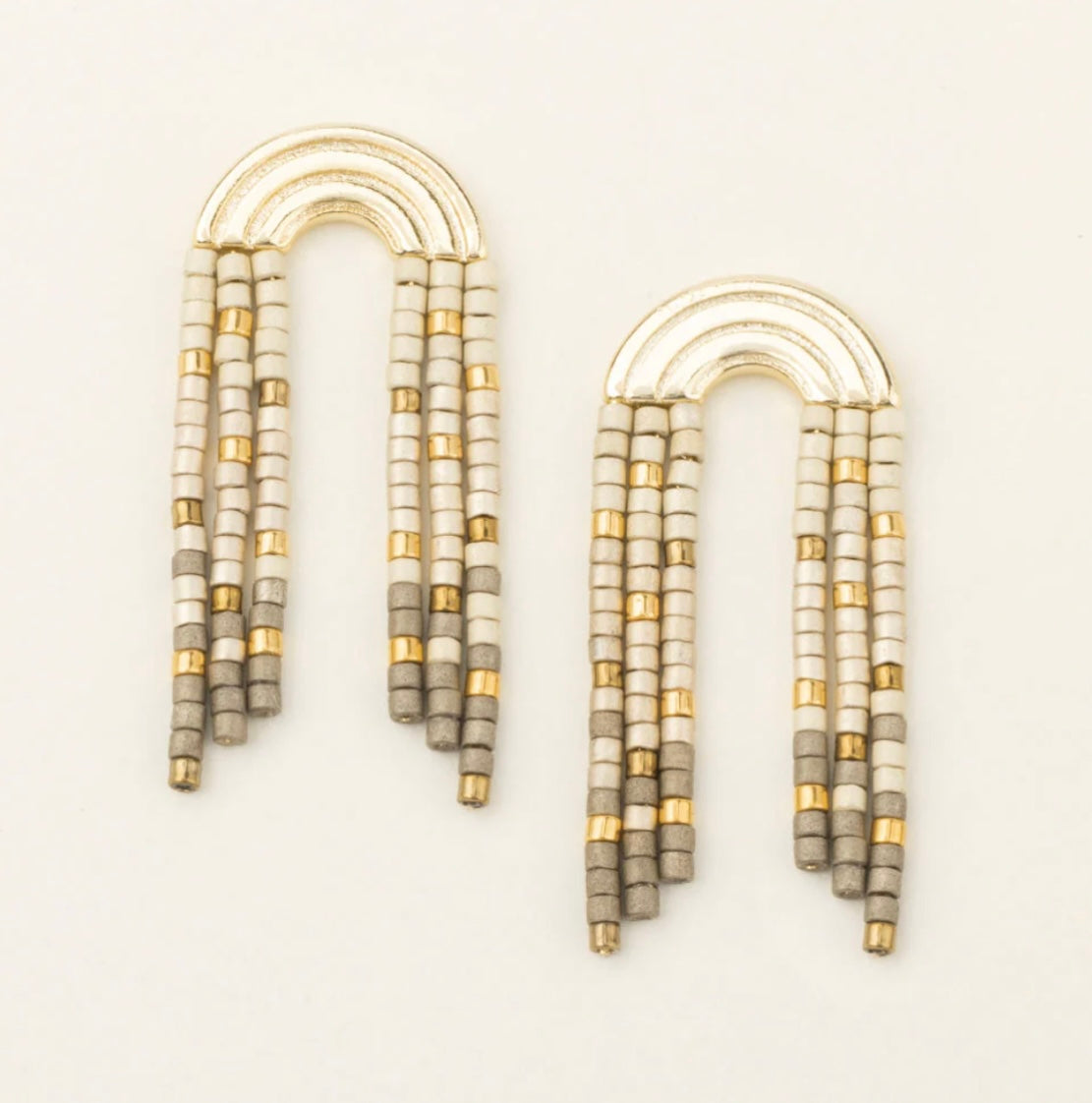 Scout- Chromacolor Fringe Earring- Pewter / Multi Gold