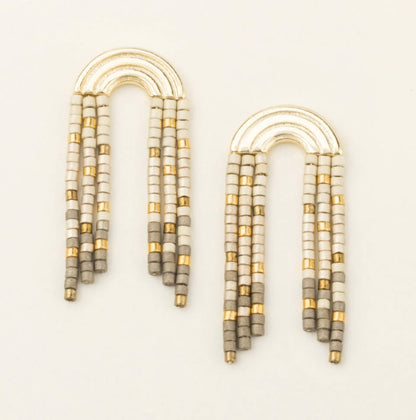 Scout- Chromacolor Fringe Earring- Pewter / Multi Gold