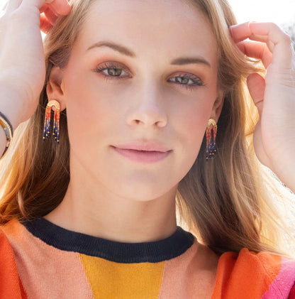 Scout- Chromacolor Fringe Earring- Turquoise / Gold