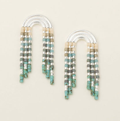 Scout- Chromacolor Fringe Earring- Turquoise / Multi Silver