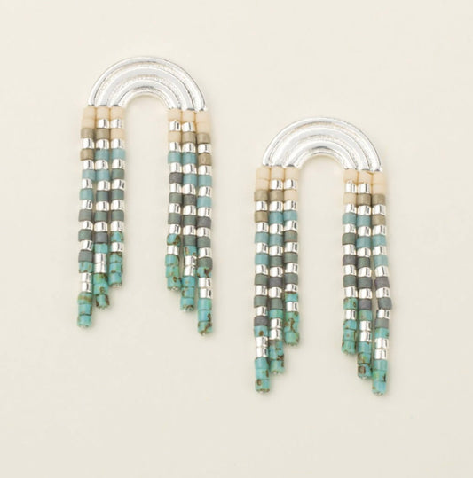 Scout- Chromacolor Fringe Earring- Turquoise / Multi Silver