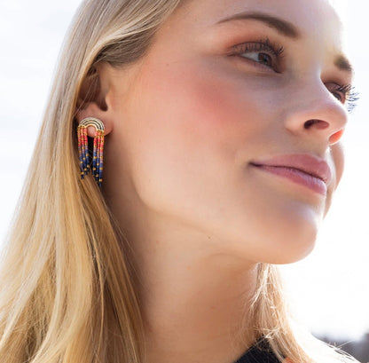 Scout- Chromacolor Fringe Earring- Turquoise / Gold
