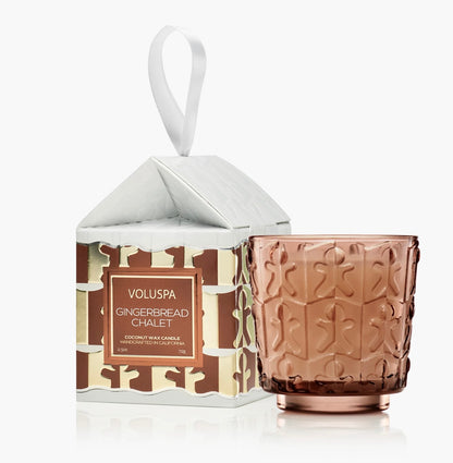 Voluspa- Gingerbread Chalet Boxed Pedestal Ornament