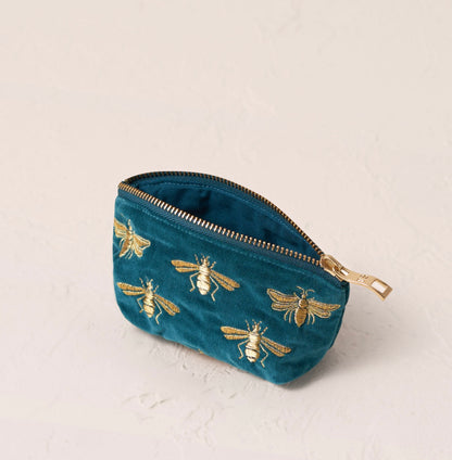 Elizabeth Scarlett- Honey Bee Rich Blue Coin Purse
