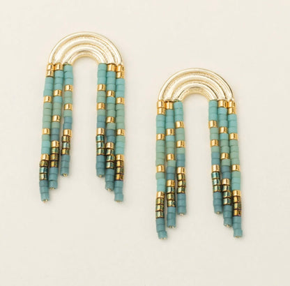 Scout- Chromacolor Fringe Earring- Turquoise / Gold