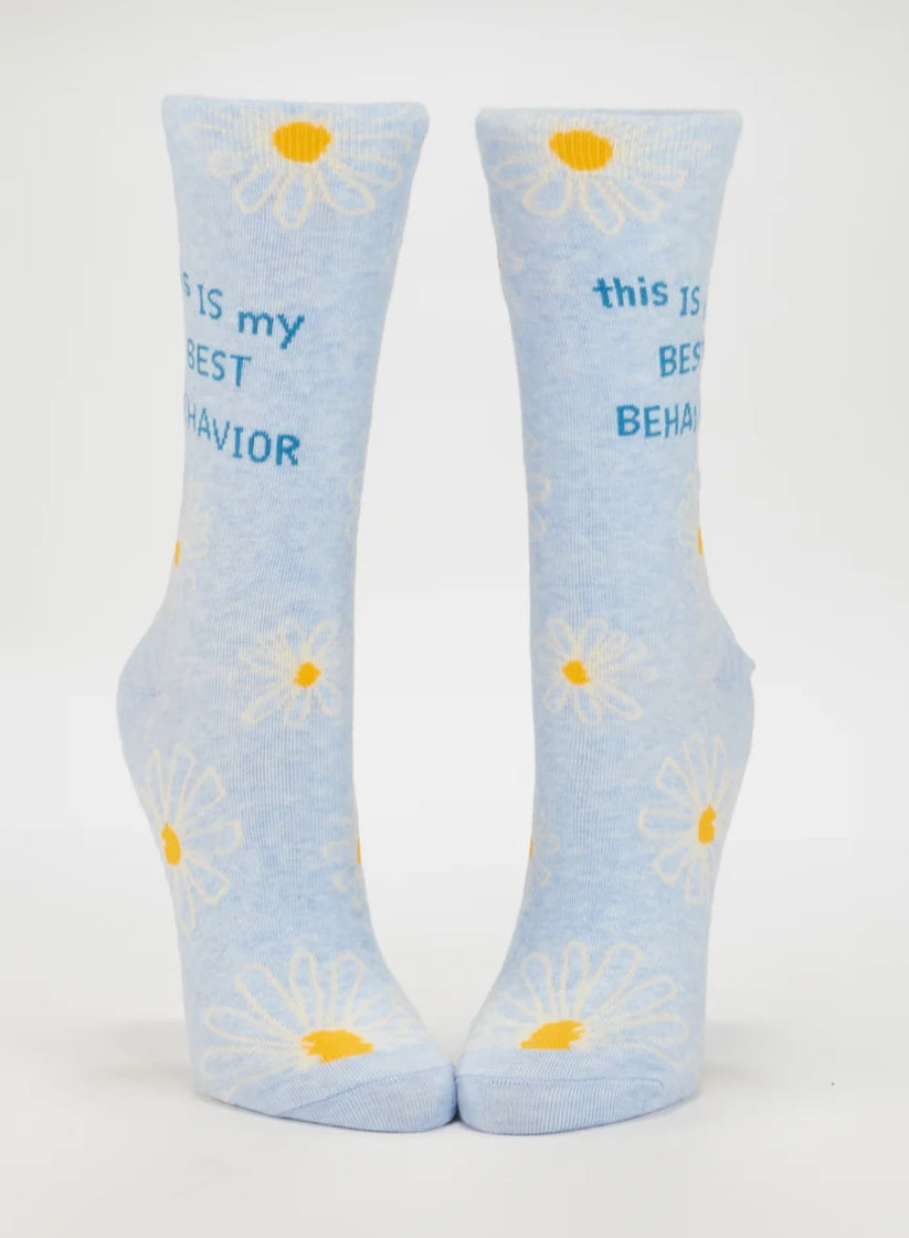 Blue Q- This is My Best Behavior- Women’s Crew Socks