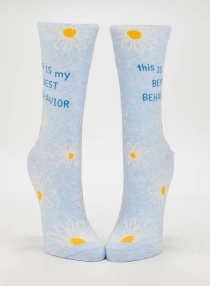 Blue Q- This is My Best Behavior- Women’s Crew Socks