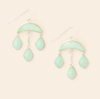 Scout- Stone Crescent Drop Earring- Amazonite/ Silver