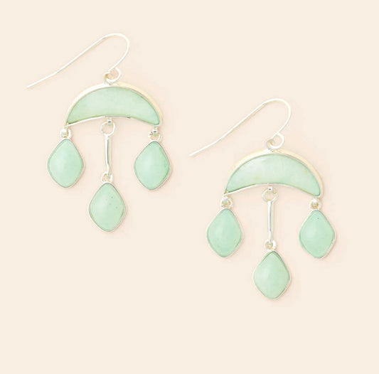 Scout- Stone Crescent Drop Earring- Amazonite/ Silver