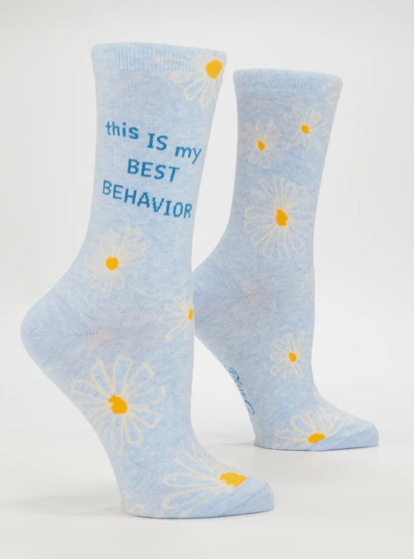 Blue Q- This is My Best Behavior- Women’s Crew Socks