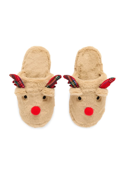 Shiraleah- Reindeer Slippers Brown- S/M