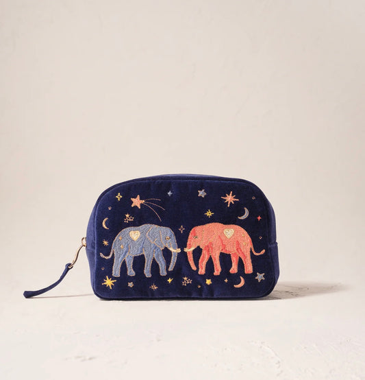 Elizabeth Scarlett- Elephant Navy Makeup Bag