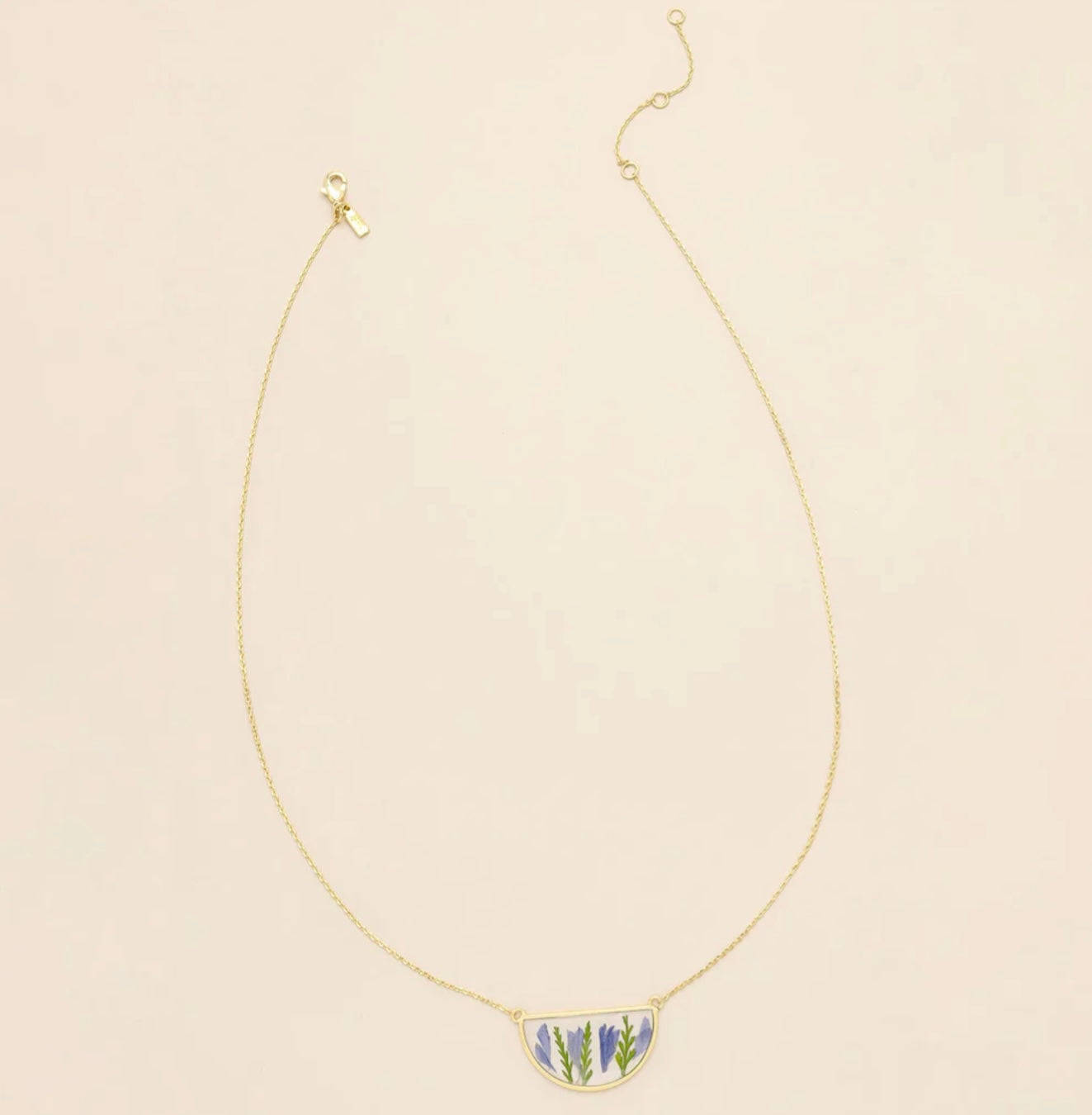 Scout- Pressed Flower Necklace- Purple Cornflower